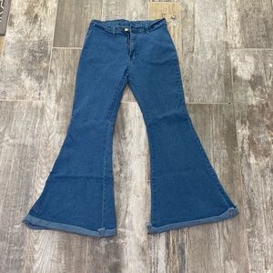 High rise bell bottom jeans